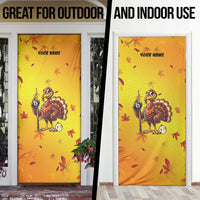 Personalized Funny Turkey Billiards Door Cover with Pool Cue and Balls Thanksgiving Design - Wonder Print Shop