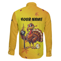 Personalized Funny Turkey Billiards Family Matching Summer Maxi Dress and Hawaiian Shirt with Pool Cue and Balls Thanksgiving Design - Wonder Print Shop