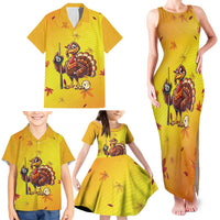 Personalized Funny Turkey Billiards Family Matching Tank Maxi Dress and Hawaiian Shirt with Pool Cue and Balls Thanksgiving Design - Wonder Print Shop
