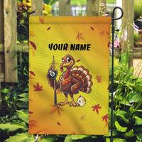 Personalized Funny Turkey Billiards Garden Flag with Pool Cue and Balls Thanksgiving Design - Wonder Print Shop