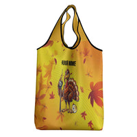 Personalized Funny Turkey Billiards Grocery Bag with Pool Cue and Balls Thanksgiving Design - Wonder Print Shop