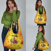 Personalized Funny Turkey Billiards Grocery Bag with Pool Cue and Balls Thanksgiving Design - Wonder Print Shop