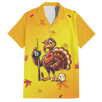 Personalized Funny Turkey Billiards Hawaiian Shirt with Pool Cue and Balls Thanksgiving Design - Wonder Print Shop