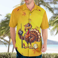 Personalized Funny Turkey Billiards Hawaiian Shirt with Pool Cue and Balls Thanksgiving Design - Wonder Print Shop