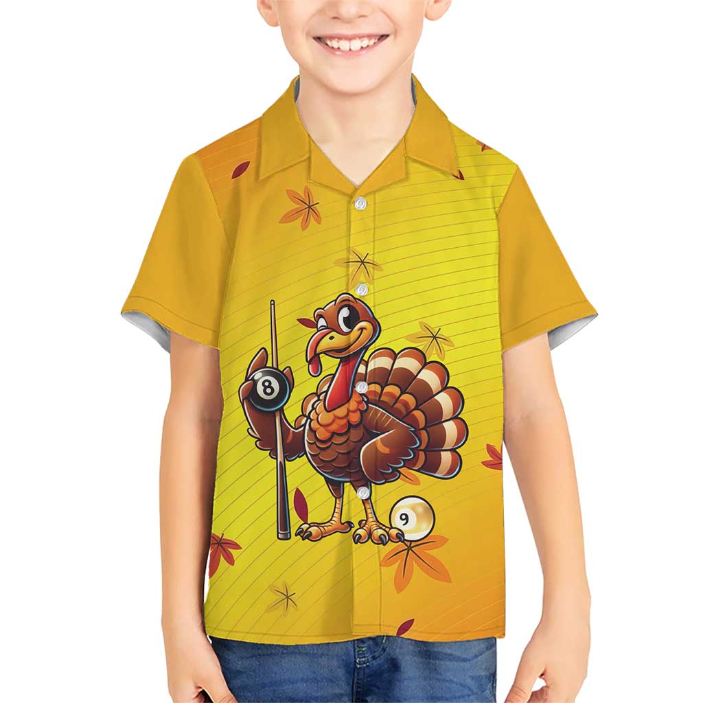 Personalized Funny Turkey Billiards Hawaiian Shirt with Pool Cue and Balls Thanksgiving Design - Wonder Print Shop