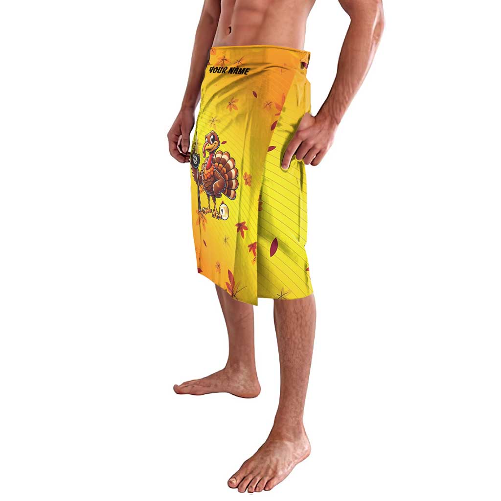 Personalized Funny Turkey Billiards Lavalava with Pool Cue and Balls Thanksgiving Design - Wonder Print Shop