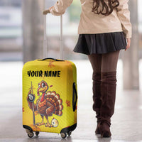 Personalized Funny Turkey Billiards Luggage Cover with Pool Cue and Balls Thanksgiving Design - Wonder Print Shop