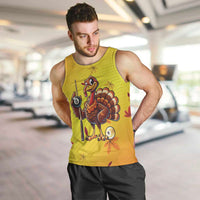 Personalized Funny Turkey Billiards Men Tank Top with Pool Cue and Balls Thanksgiving Design - Wonder Print Shop