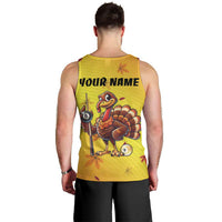 Personalized Funny Turkey Billiards Men Tank Top with Pool Cue and Balls Thanksgiving Design - Wonder Print Shop