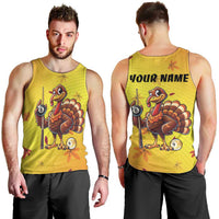 Personalized Funny Turkey Billiards Men Tank Top with Pool Cue and Balls Thanksgiving Design - Wonder Print Shop