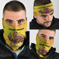 Personalized Funny Turkey Billiards Neck Gaiter with Pool Cue and Balls Thanksgiving Design - Wonder Print Shop