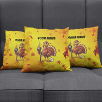 Personalized Funny Turkey Billiards Pillow Cover with Pool Cue and Balls Thanksgiving Design - Wonder Print Shop