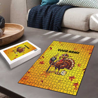 Personalized Funny Turkey Billiards Puzzle with Pool Cue and Balls Thanksgiving Design - Wonder Print Shop