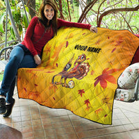 Personalized Funny Turkey Billiards Quilt with Pool Cue and Balls Thanksgiving Design - Wonder Print Shop