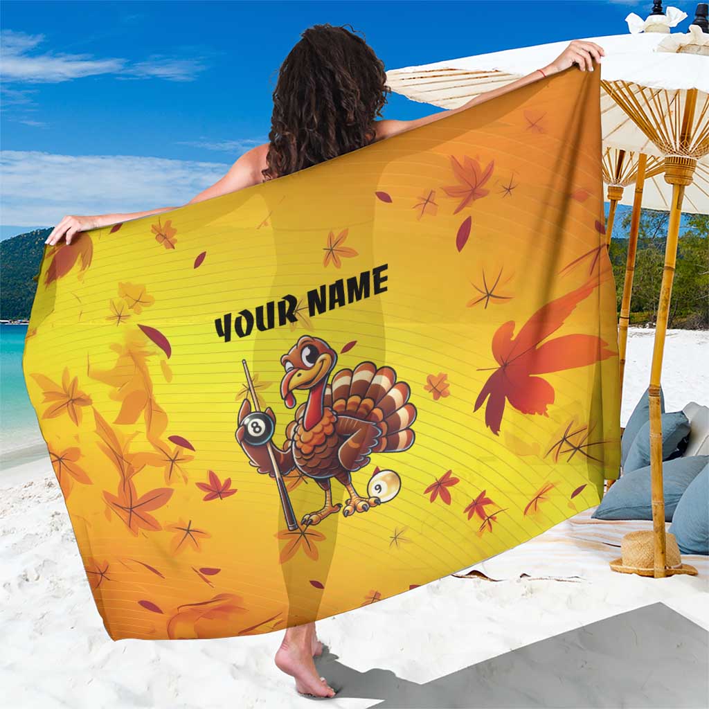 Personalized Funny Turkey Billiards Sarong with Pool Cue and Balls Thanksgiving Design - Wonder Print Shop