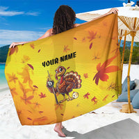Personalized Funny Turkey Billiards Sarong with Pool Cue and Balls Thanksgiving Design - Wonder Print Shop