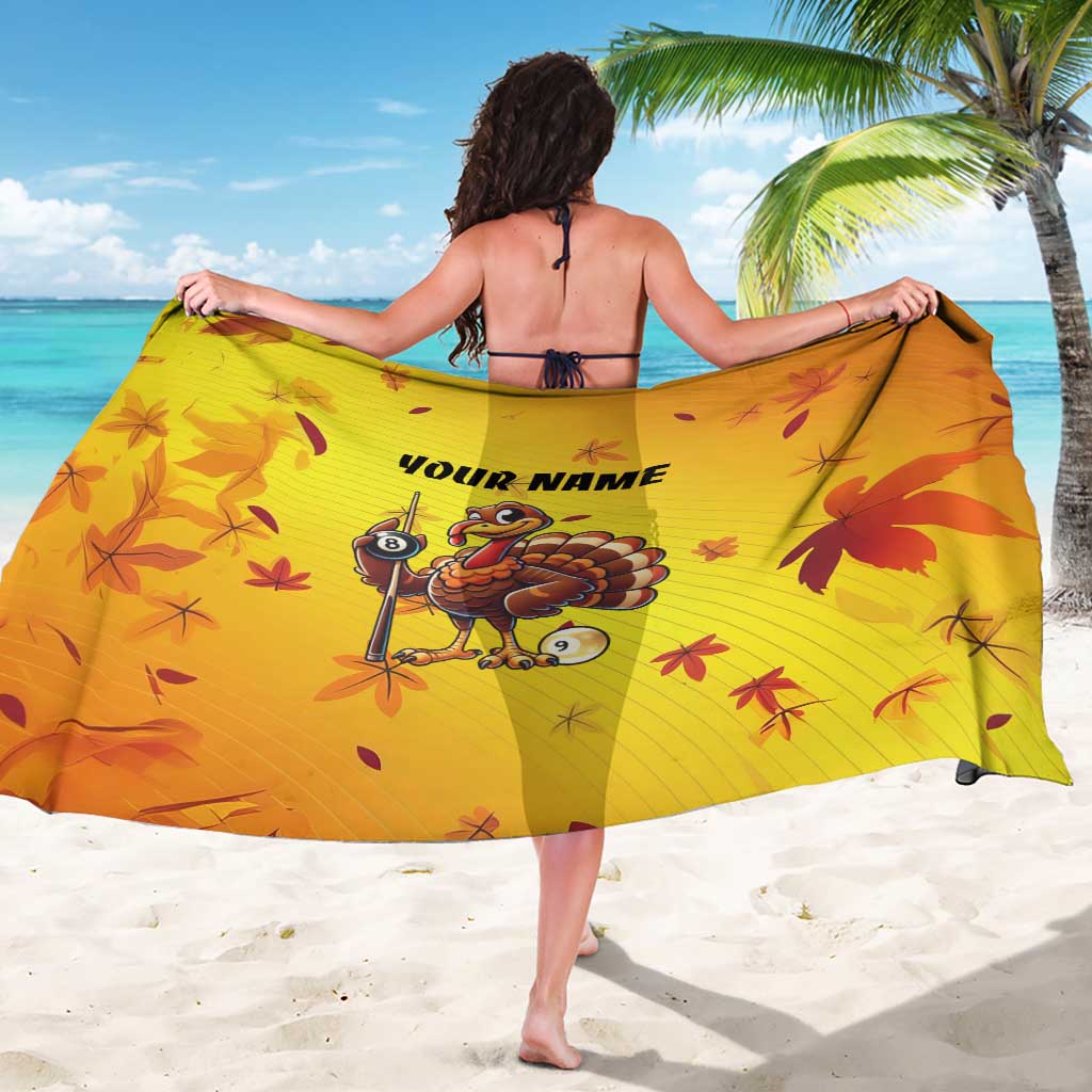 Personalized Funny Turkey Billiards Sarong with Pool Cue and Balls Thanksgiving Design - Wonder Print Shop