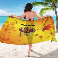 Personalized Funny Turkey Billiards Sarong with Pool Cue and Balls Thanksgiving Design - Wonder Print Shop