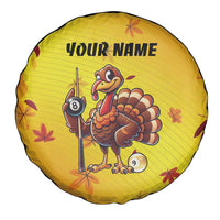 Personalized Funny Turkey Billiards Spare Tire Cover with Pool Cue and Balls Thanksgiving Design - Wonder Print Shop