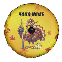 Personalized Funny Turkey Billiards Spare Tire Cover with Pool Cue and Balls Thanksgiving Design - Wonder Print Shop