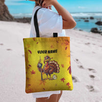 Personalized Funny Turkey Billiards Tote Bag with Pool Cue and Balls Thanksgiving Design - Wonder Print Shop