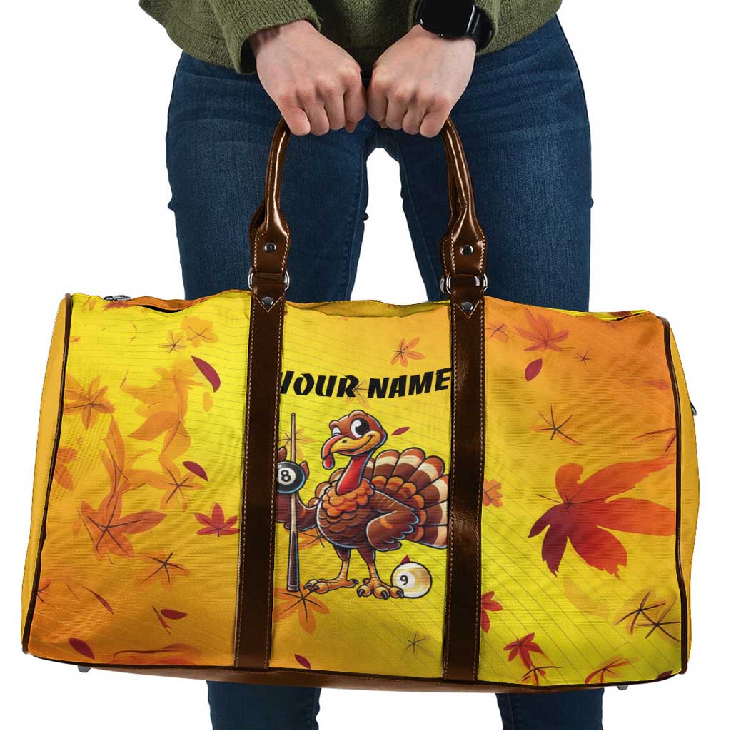 Personalized Funny Turkey Billiards Travel Bag with Pool Cue and Balls Thanksgiving Design - Wonder Print Shop