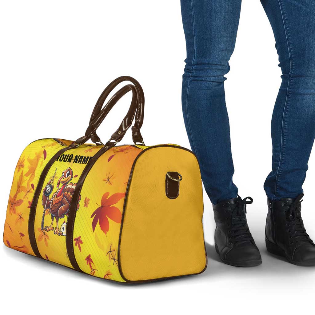 Personalized Funny Turkey Billiards Travel Bag with Pool Cue and Balls Thanksgiving Design - Wonder Print Shop