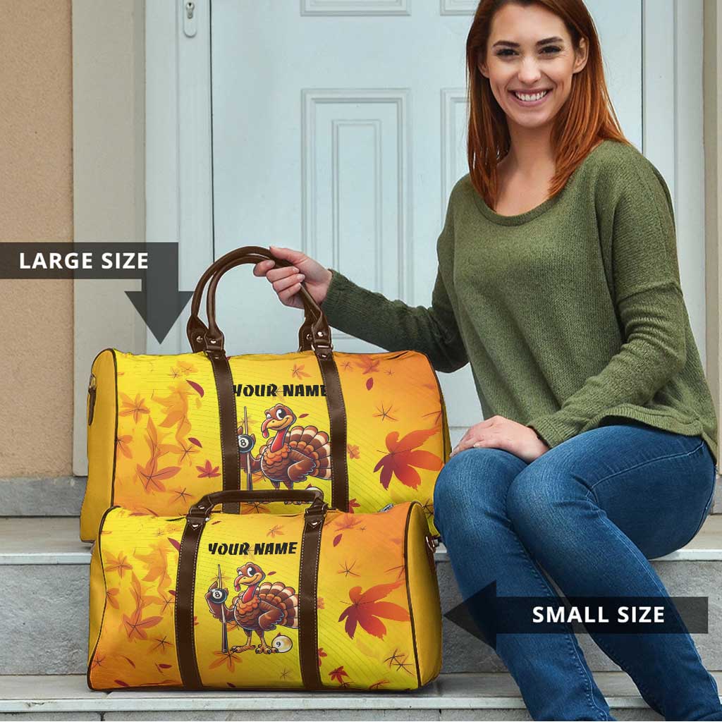 Personalized Funny Turkey Billiards Travel Bag with Pool Cue and Balls Thanksgiving Design - Wonder Print Shop