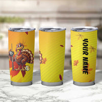 Personalized Funny Turkey Billiards Tumbler Cup with Pool Cue and Balls Thanksgiving Design - Wonder Print Shop