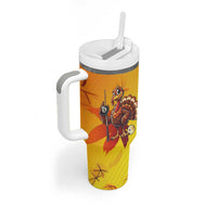 Personalized Funny Turkey Billiards Tumbler With Handle with Pool Cue and Balls Thanksgiving Design - Wonder Print Shop