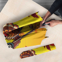Personalized Funny Turkey Billiards Umbrella with Pool Cue and Balls Thanksgiving Design - Wonder Print Shop