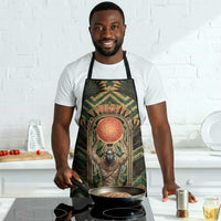 Khepri Apron Ancient Egyptian Chevron, Scarab Ankh and Winged Khepri Guardian Motif - Wonder Print Shop