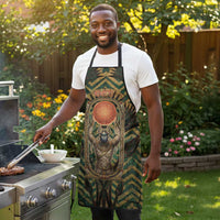 Khepri Apron Ancient Egyptian Chevron, Scarab Ankh and Winged Khepri Guardian Motif - Wonder Print Shop