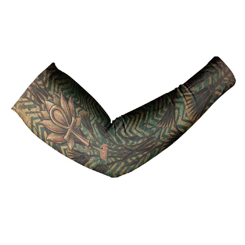 Khepri Arm Sleeves Ancient Egyptian Chevron, Scarab Ankh and Winged Khepri Guardian Motif - Wonder Print Shop