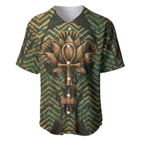 Khepri Baseball Jersey Ancient Egyptian Chevron, Scarab Ankh and Winged Khepri Guardian Motif - Wonder Print Shop