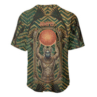 Khepri Baseball Jersey Ancient Egyptian Chevron, Scarab Ankh and Winged Khepri Guardian Motif - Wonder Print Shop