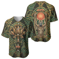 Khepri Baseball Jersey Ancient Egyptian Chevron, Scarab Ankh and Winged Khepri Guardian Motif - Wonder Print Shop
