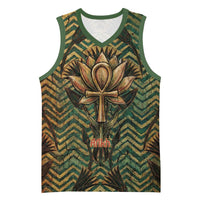 Khepri Basketball Jersey Ancient Egyptian Chevron, Scarab Ankh and Winged Khepri Guardian Motif - Wonder Print Shop