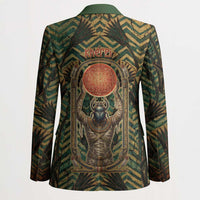 Khepri Blazer Ancient Egyptian Chevron, Scarab Ankh and Winged Khepri Guardian Motif - Wonder Print Shop