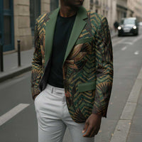 Khepri Blazer Ancient Egyptian Chevron, Scarab Ankh and Winged Khepri Guardian Motif - Wonder Print Shop