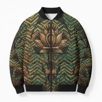 Khepri Bomber Puffer Jacket Ancient Egyptian Chevron, Scarab Ankh and Winged Khepri Guardian Motif - Wonder Print Shop