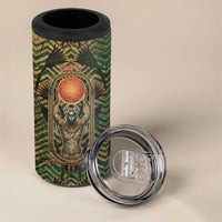 Khepri 4 in 1 Can Cooler Tumbler Ancient Egyptian Chevron, Scarab Ankh and Winged Khepri Guardian Motif - Wonder Print Shop