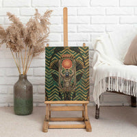 Khepri Canvas Wall Art Ancient Egyptian Chevron, Scarab Ankh and Winged Khepri Guardian Motif - Wonder Print Shop