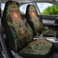 Khepri Car Seat Cover Ancient Egyptian Chevron, Scarab Ankh and Winged Khepri Guardian Motif - Wonder Print Shop