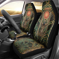 Khepri Car Seat Cover Ancient Egyptian Chevron, Scarab Ankh and Winged Khepri Guardian Motif - Wonder Print Shop