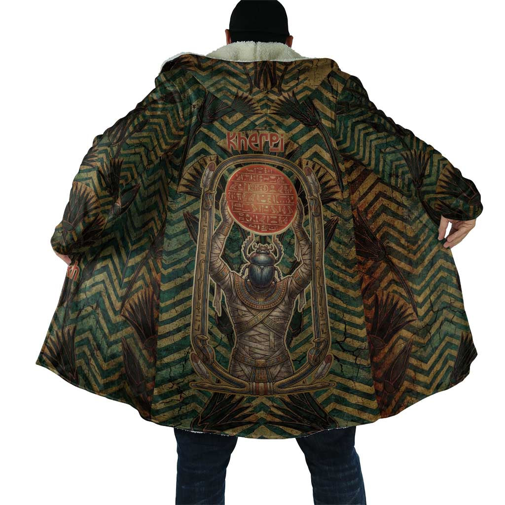 Khepri Cloak Ancient Egyptian Chevron, Scarab Ankh and Winged Khepri Guardian Motif - Wonder Print Shop