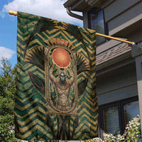 Khepri Garden Flag Ancient Egyptian Chevron, Scarab Ankh and Winged Khepri Guardian Motif - Wonder Print Shop