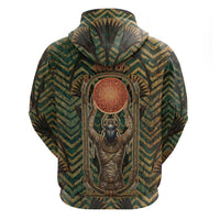 Khepri Hoodie Ancient Egyptian Chevron, Scarab Ankh and Winged Khepri Guardian Motif - Wonder Print Shop