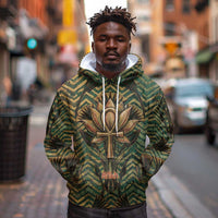 Khepri Hoodie Ancient Egyptian Chevron, Scarab Ankh and Winged Khepri Guardian Motif - Wonder Print Shop