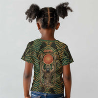 Khepri Kid T shirt Ancient Egyptian Chevron, Scarab Ankh and Winged Khepri Guardian Motif - Wonder Print Shop